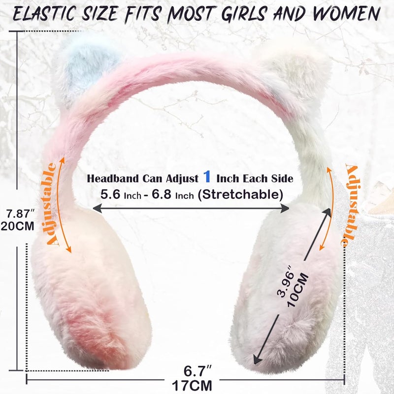 FYBW Ear Muffs Gloves Set for Kids, Winter Adjustable Sequins Warm Earmuffs for Kids Outdoor Cold Weather - Image 3
